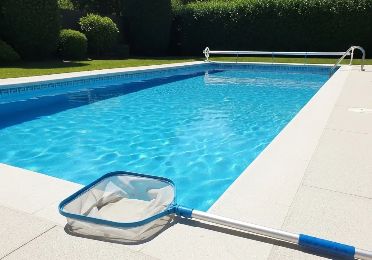 Pool water treatment service restoring clarity after debris removal in Orangevale