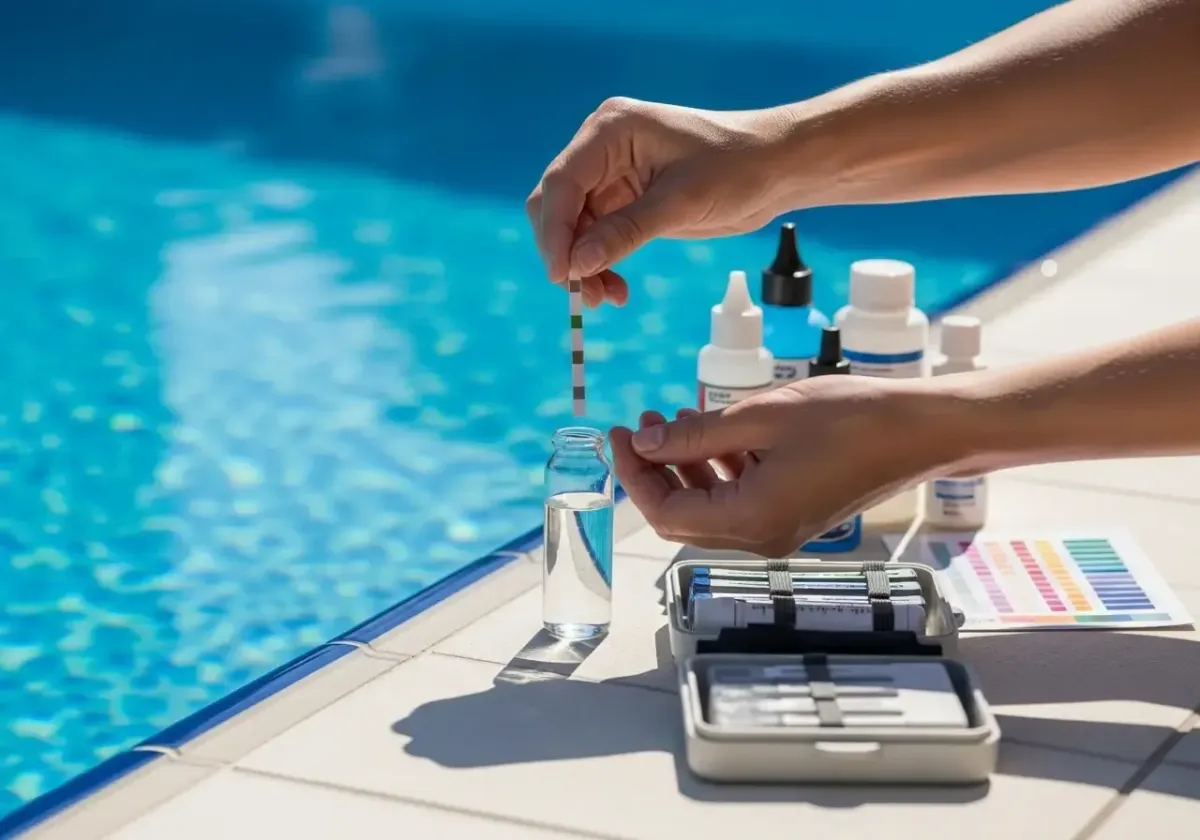 Testing pool chemicals in Folsom, CA
