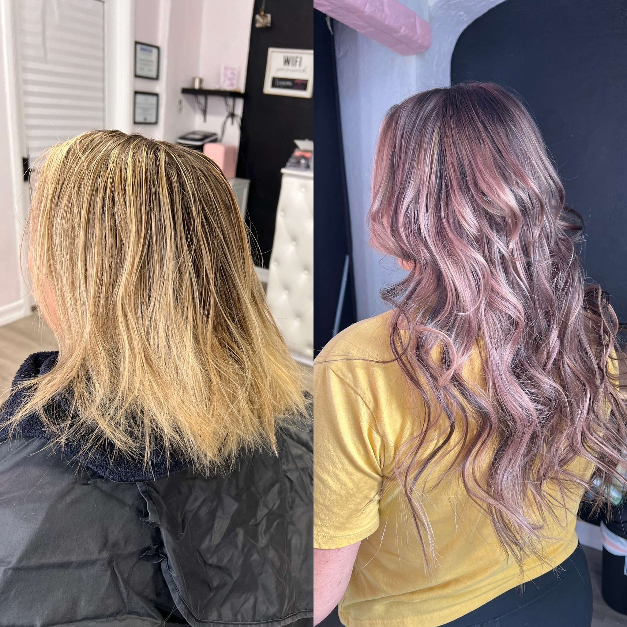 Before and after luxury extension transformation portrait two