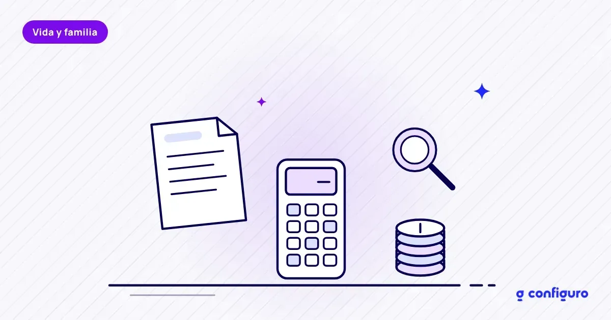 Ilustración de una calculadora, una cotización y monedas: cuánto cuesta un seguro de vida individual