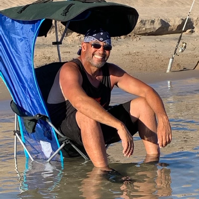 Sunrise fishing at Lake Mead from the shoreline