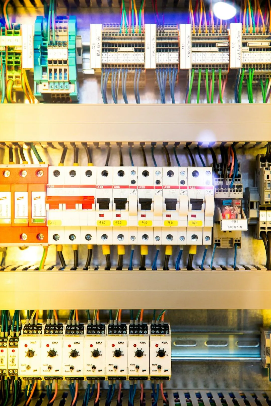 Upgraded electrical switchboard in Tauranga featuring modern circuit breakers, surge protection, and RCDs