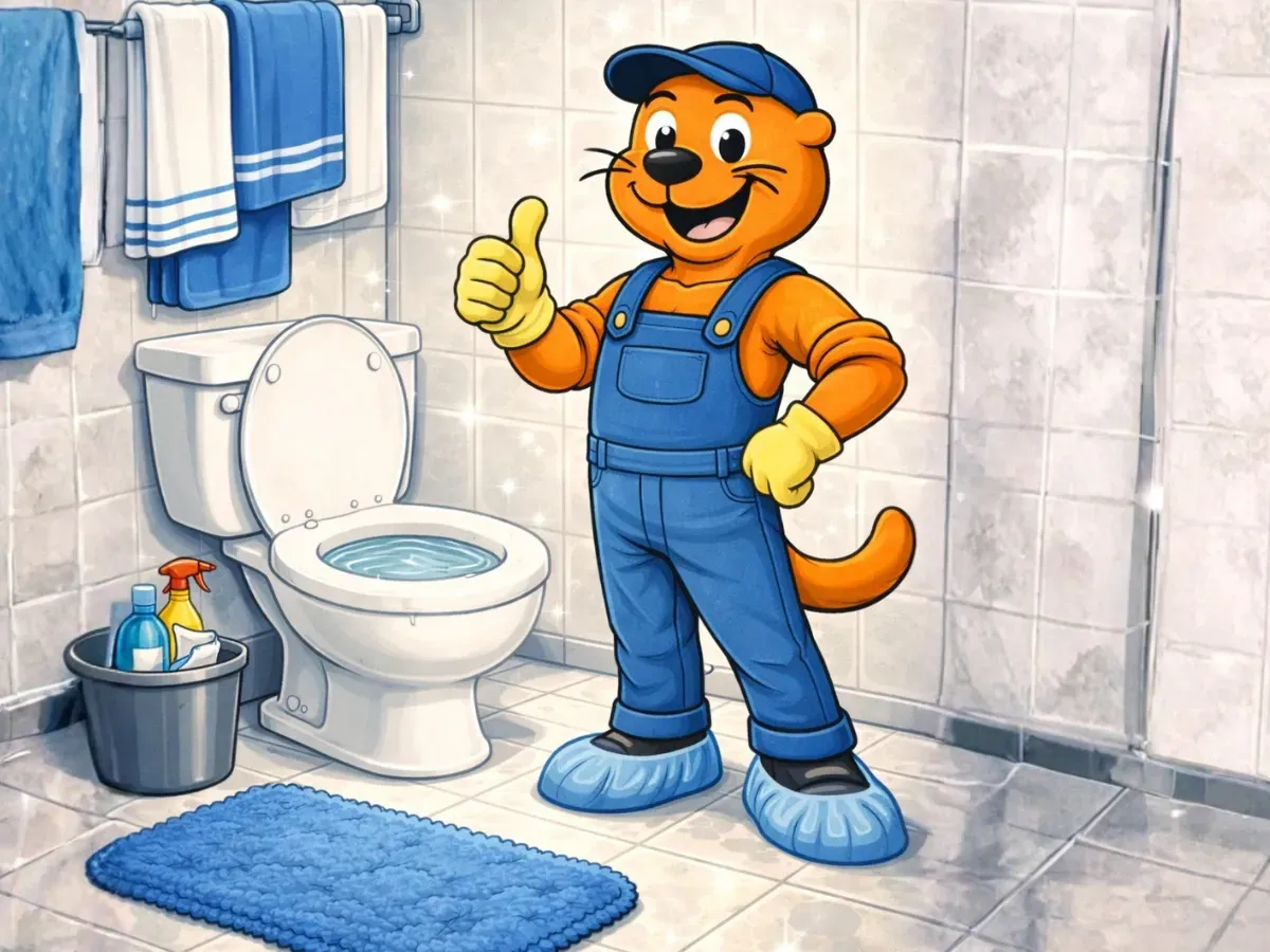 Tiszta munkavégzés kesztyűben és cipővédőben, munka utáni takarítás