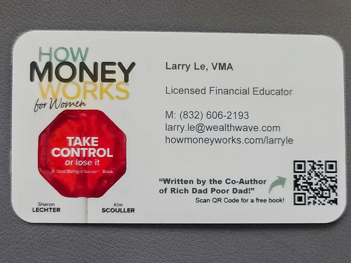 Larry Le Business Card Veteran Mortgage Advisor, Licensed Financial Educator, and Marketing Director