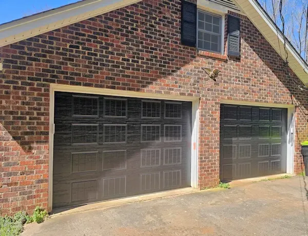 Two double garage doors at house in Greensboro
