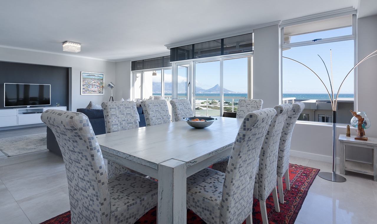 A cleaned dining room