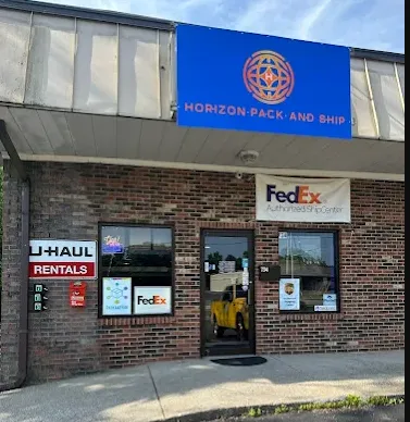 Professional UPS shipping scene showing delivery van and packages to convey reliability and trust