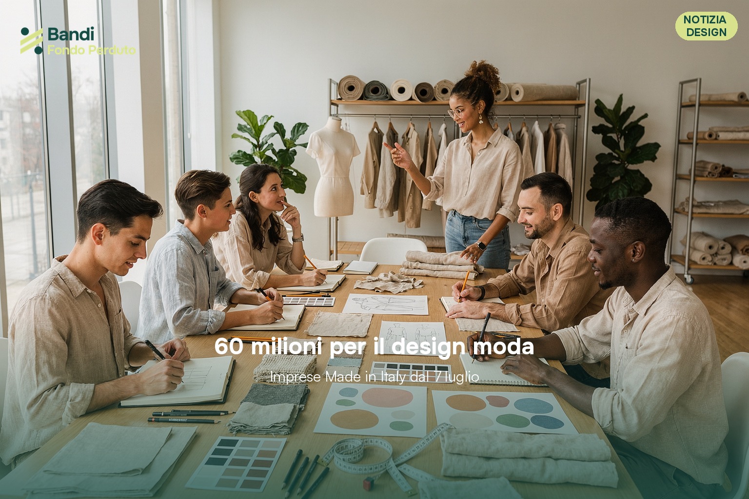 Disegno stilizzato di un vestito con icone di ingranaggi e un martelletto che indica innovazione e proprietà intellettuale nel settore moda.