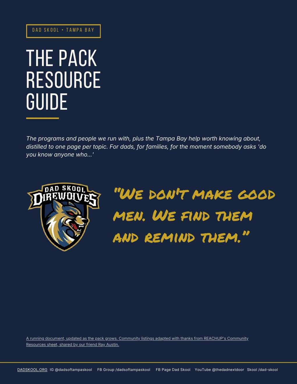The Pack Resource Guide cover