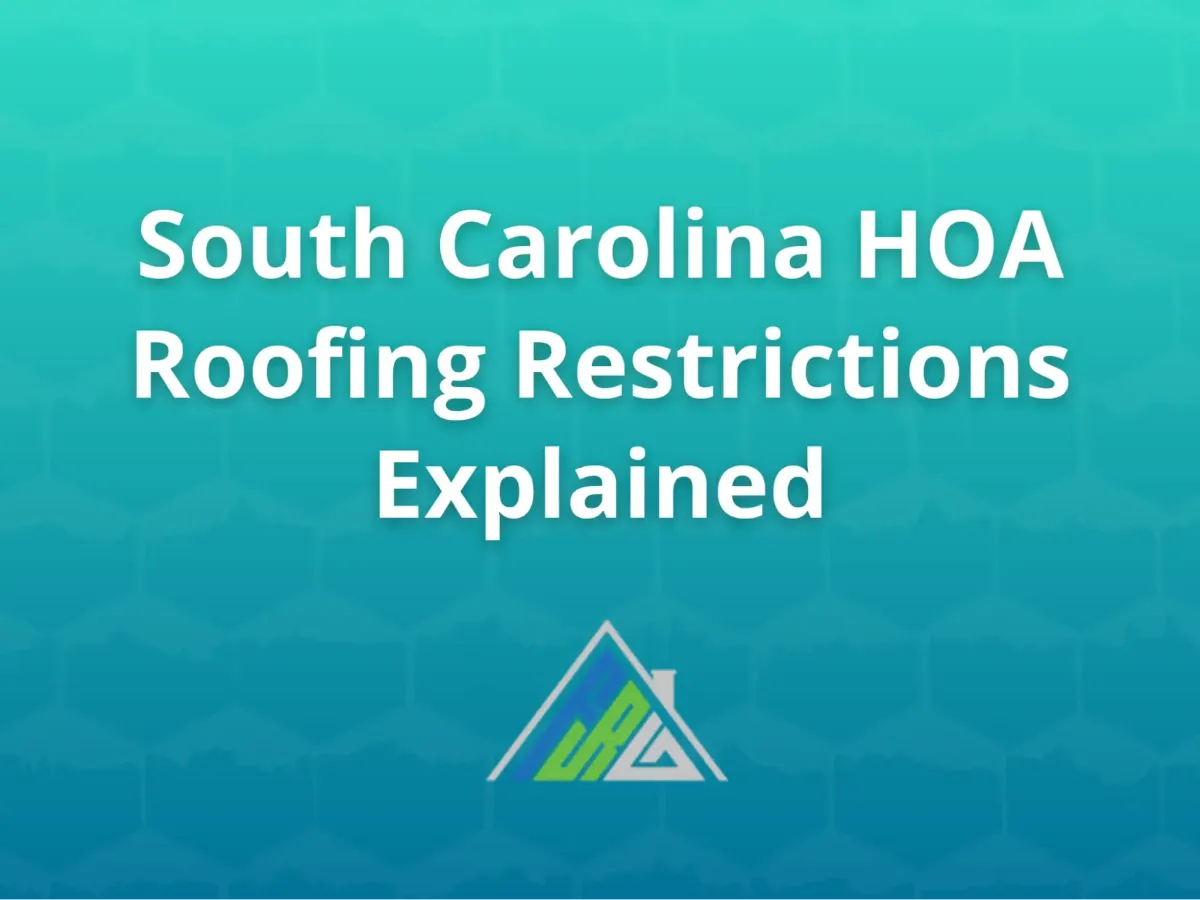 Home roofing inspection in a South Carolina HOA neighborhood showing roof material samples, approval documents, and a residential roof under review.