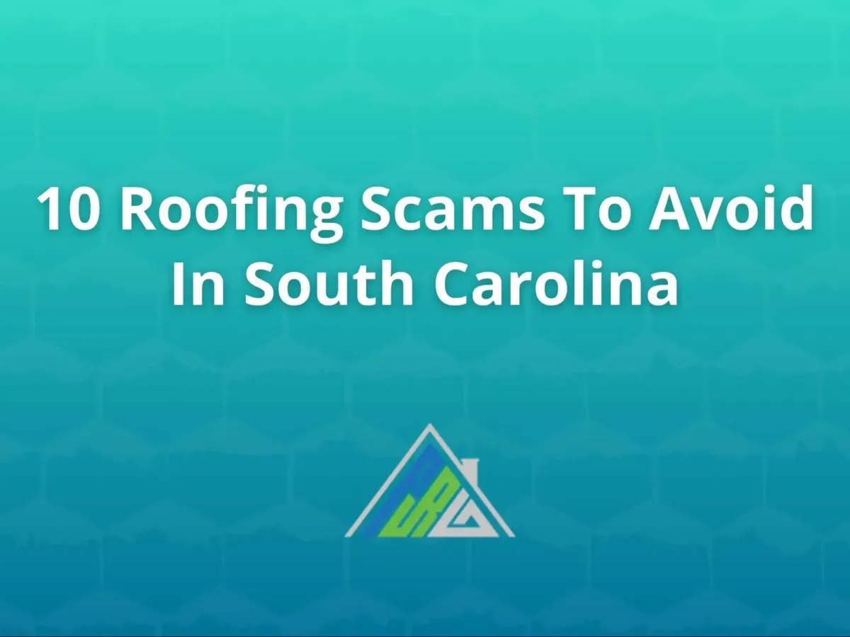 Homeowner reviewing roofing contract with contractor while inspecting storm-damaged roof in a South Carolina neighborhood after severe weather.