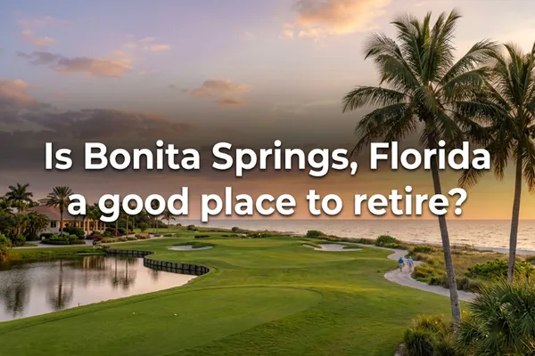 Palm-lined streets and beaches in Bonita Springs, Florida