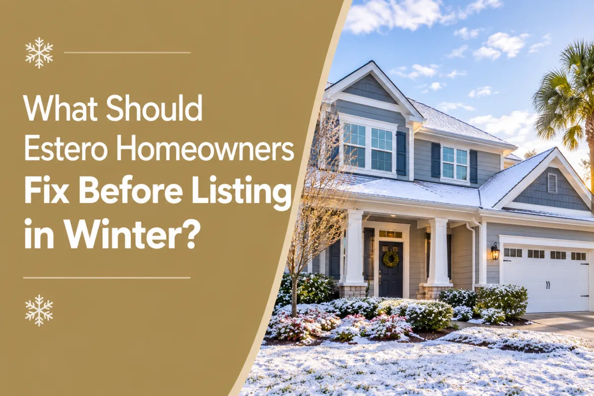 Estero Florida home prepared for winter listing with clean exterior and well-maintained features