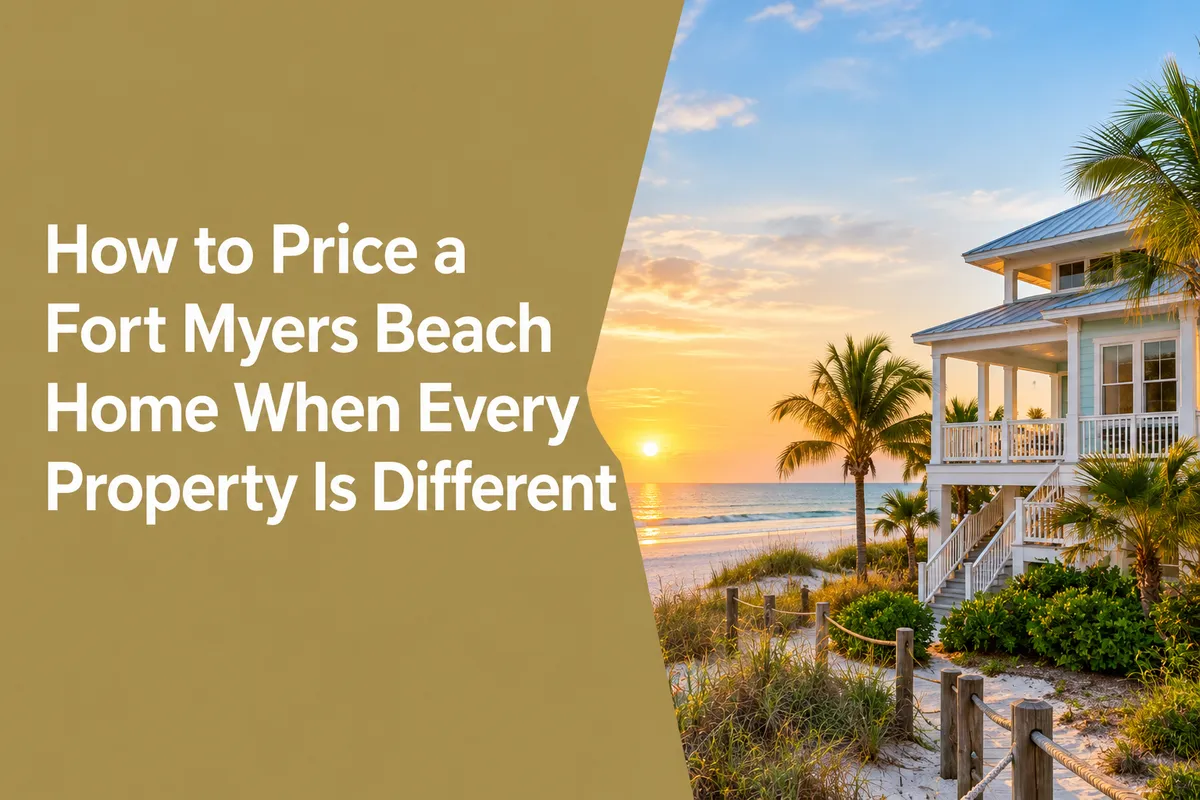 Fort Myers Beach home with coastal features considered when setting a real estate listing price