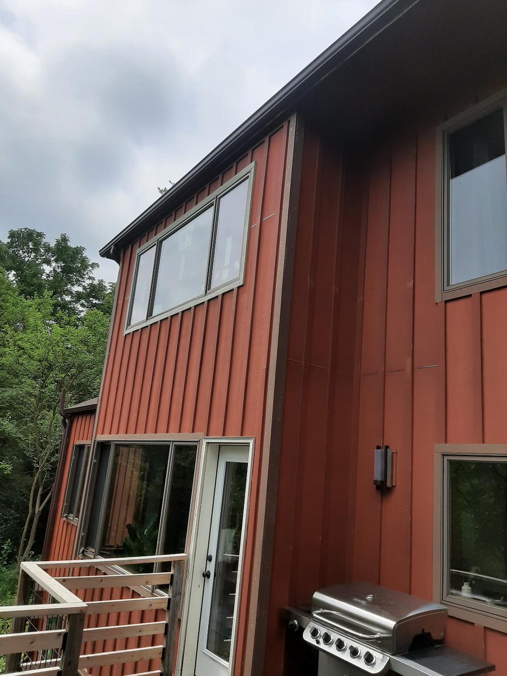 New double-hung window unit professionally installed by Precision Exteriors Inc.