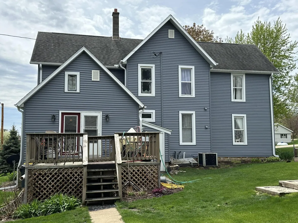 Siding project completed on a two-story home