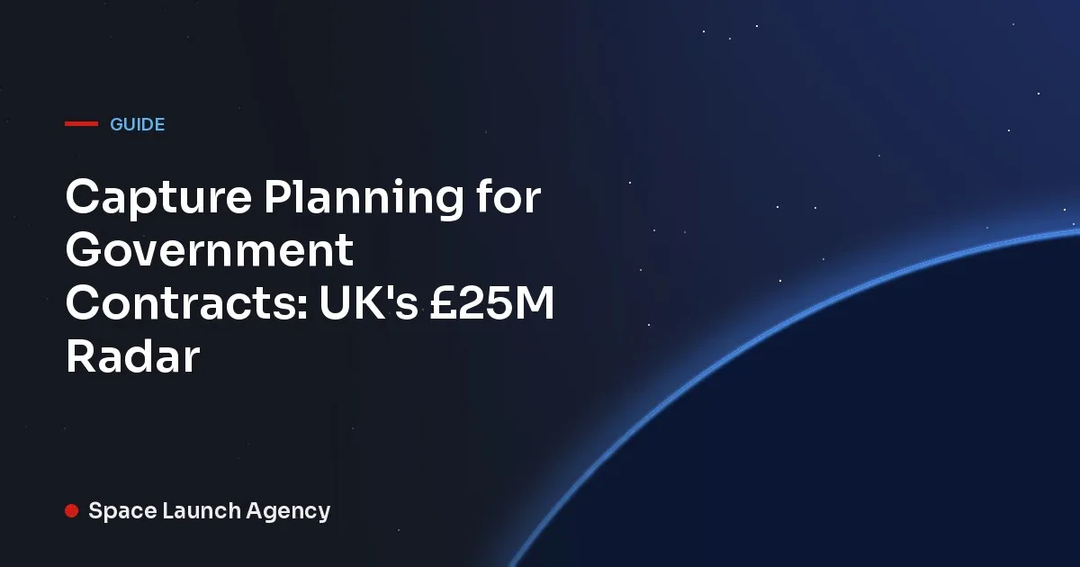 Title card reading Capture Planning for Government Contracts: UK's £25M Radar, Space Launch Agency