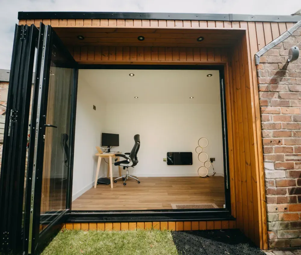 garden office interior in West Bridgford