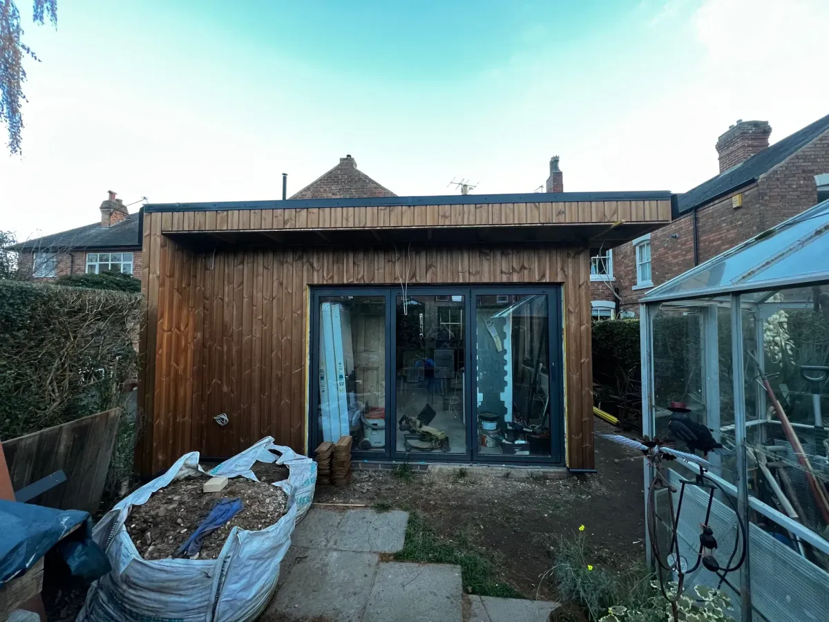 garden room in progress in Nottingham