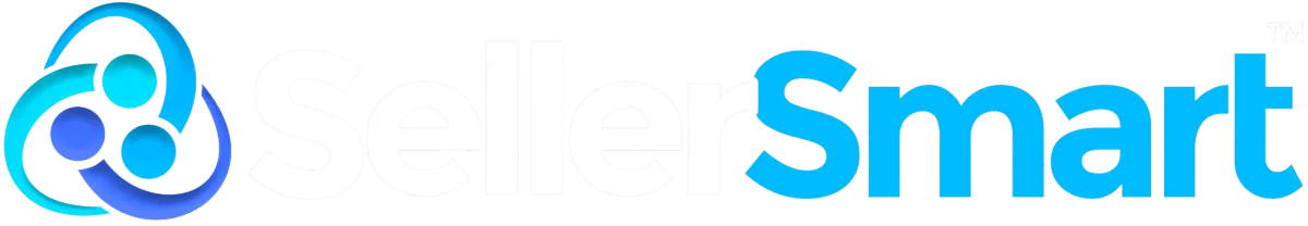 SellerSmart logo with a modern blue icon and bold text, representing Amazon FBA tools and mentorship.