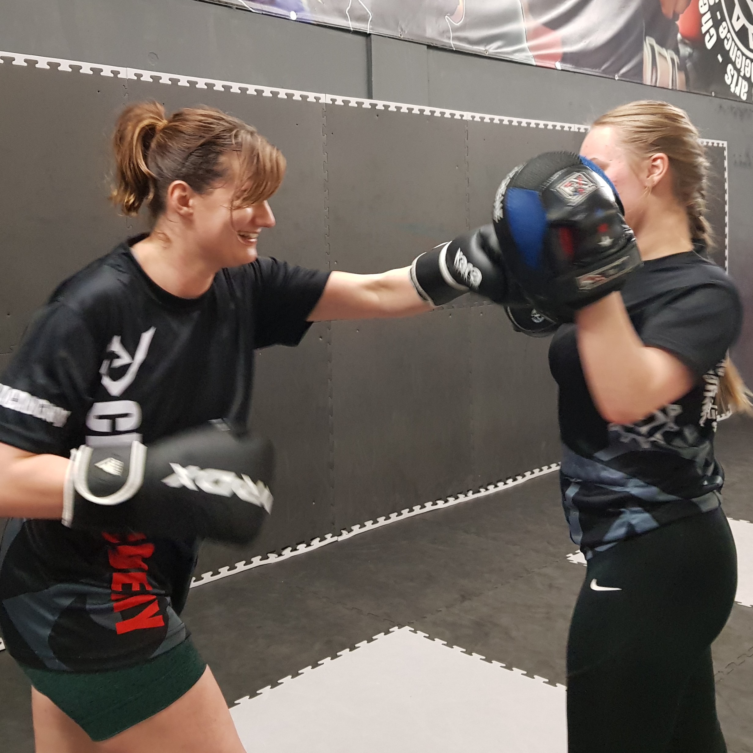 Beginner kickboxing class in progress at CDA Kickboxing Cheltenham