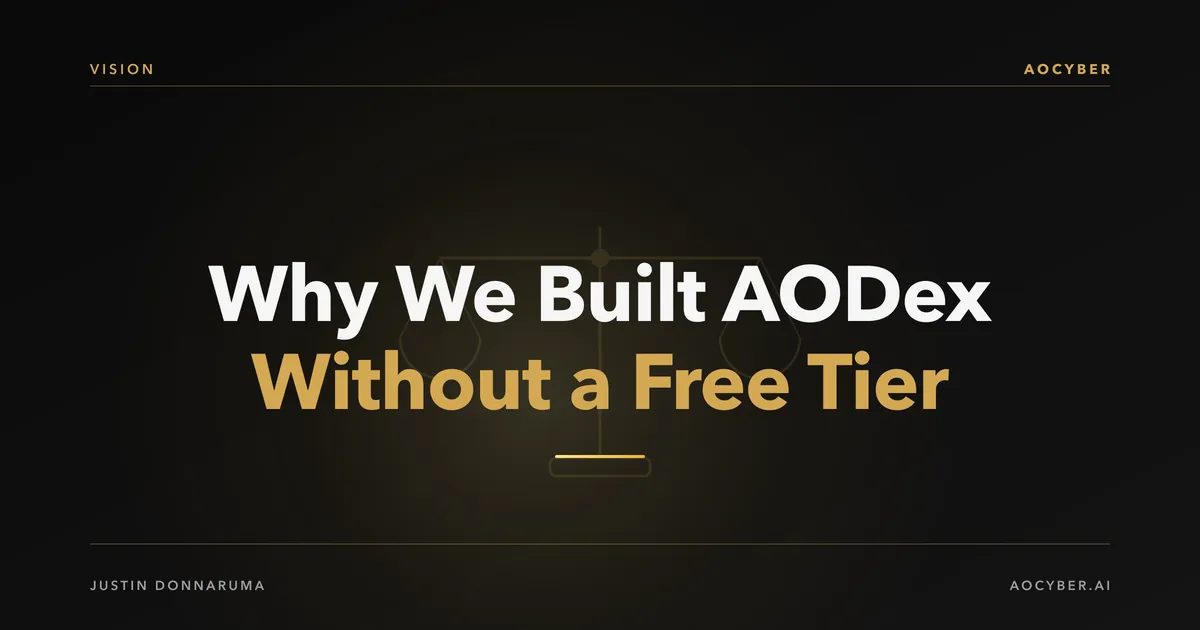 Why We Built AODex Without a Free Tier