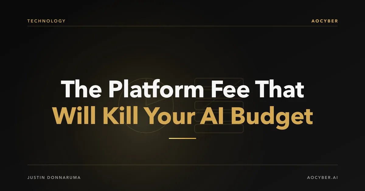 Abstract illustration of growing cost layers stacking on top of AI spending with a golden flat-rate alternative