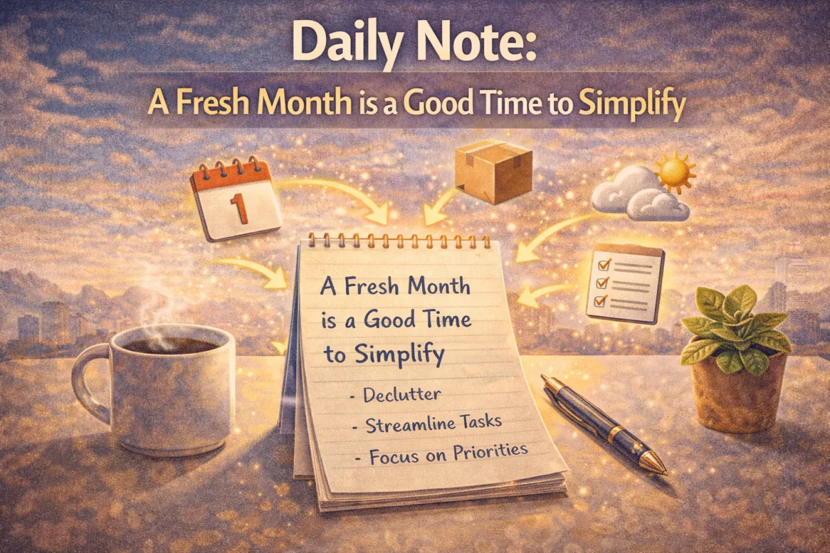 Daily Note: A Fresh Month Is the Perfect Time to Simplify