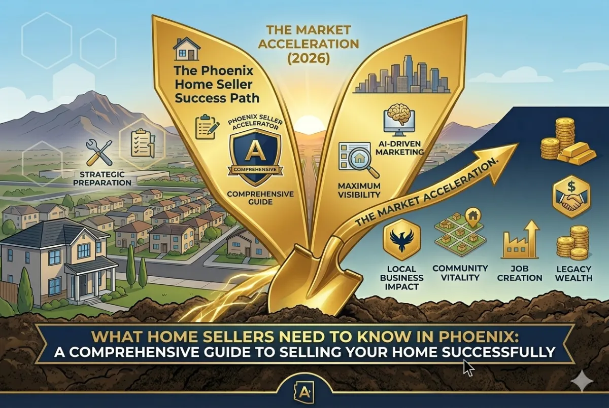 Beautiful Phoenix home exterior with desert landscaping, representing the home selling process