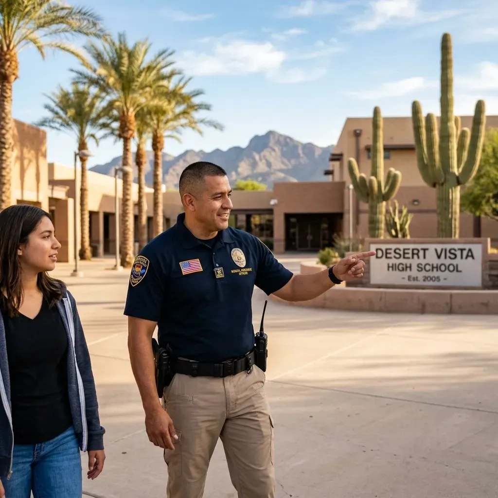 A veteran successfully transitioning from military service to a School Resource Officer role in Arizona.