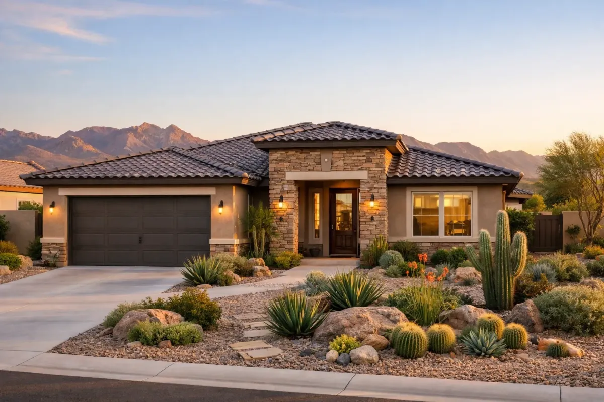 Andrew Texidor standing in front of an Estrella Mountain Ranch view in Goodyear AZ, representing hyperlocal expertise.