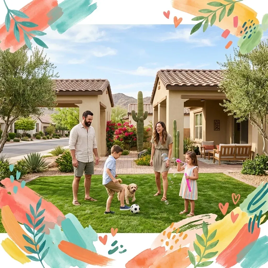 Phoenix Arizona housing market overview with homes and skyline in 2026.