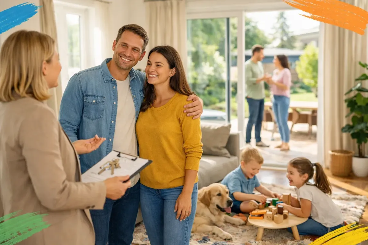 A couple measuring walls and visualizing furniture placement during a second home showing in Phoenix.
