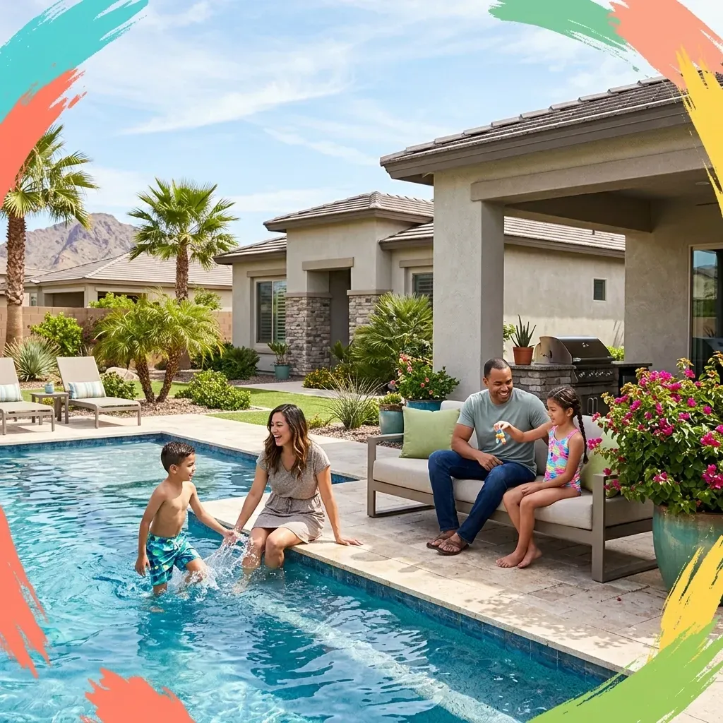 Family-friendly neighborhood in South Goodyear Arizona showing walking paths and modern West Valley real estate.