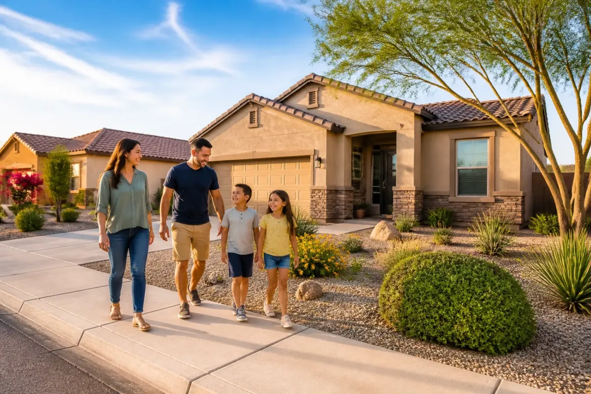 A beautiful modern home in Buckeye, Arizona, showcasing the 85396 and 85326 real estate market landscape in Spring 2026.