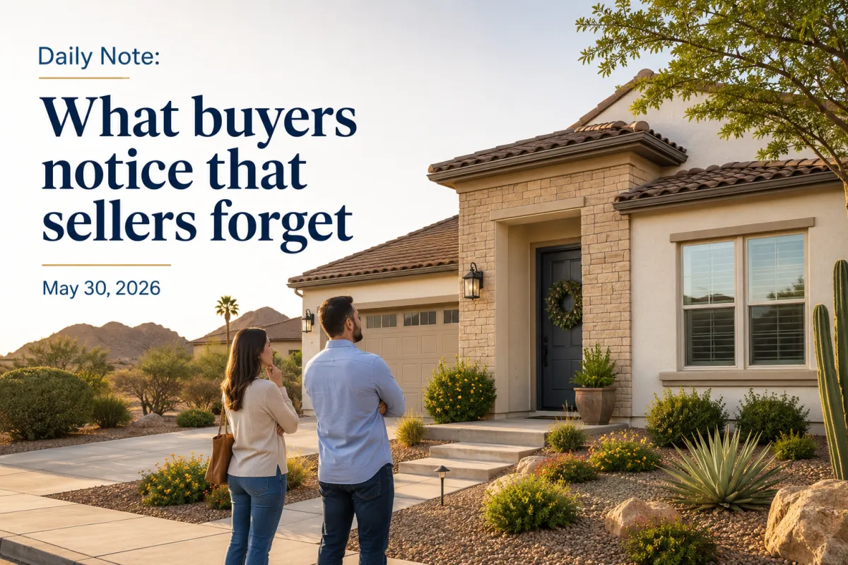 Daily Note: What buyers notice that sellers forget (May 30, 2026)