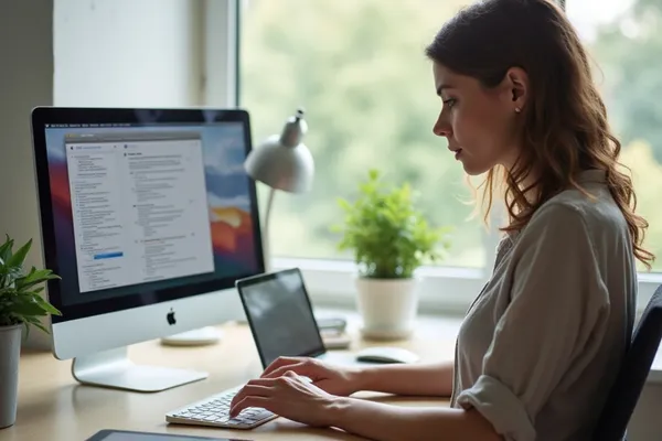 women working on her business with multiple devices and digital tools