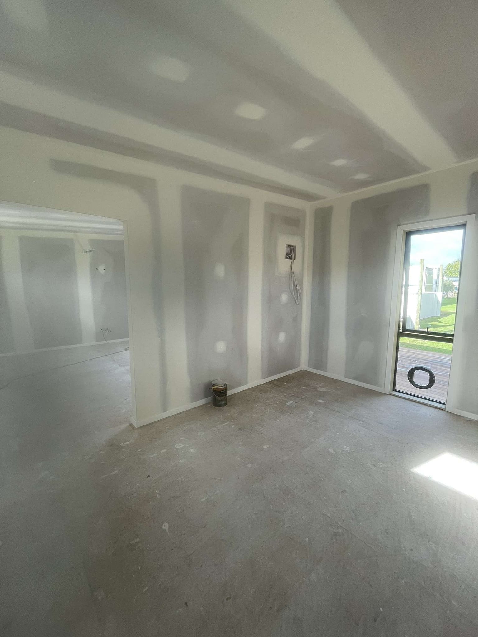 Smooth plastered kitchen walls in Hamilton renovation