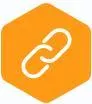 Link icon representing connectivity, website integration, and digital marketing solutions.