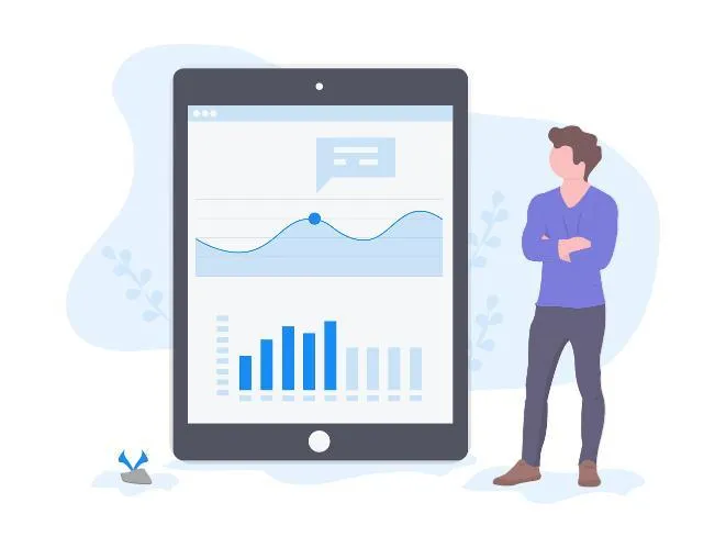 AI-powered follow-up automation displaying customer engagement analytics and business growth insights on a tablet.