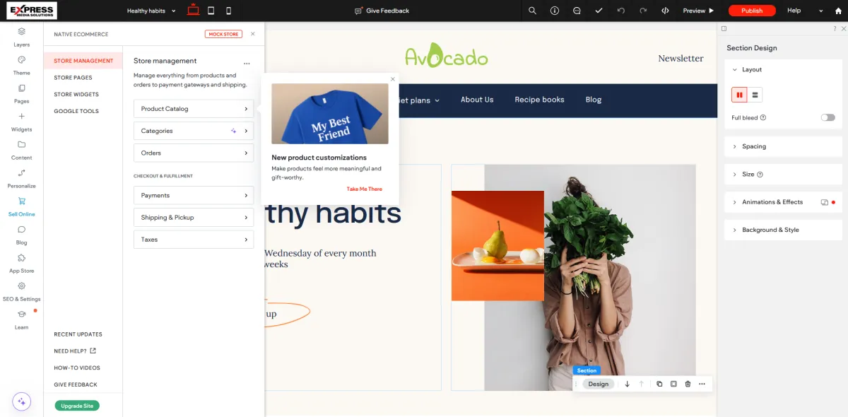 User-friendly ecommerce store