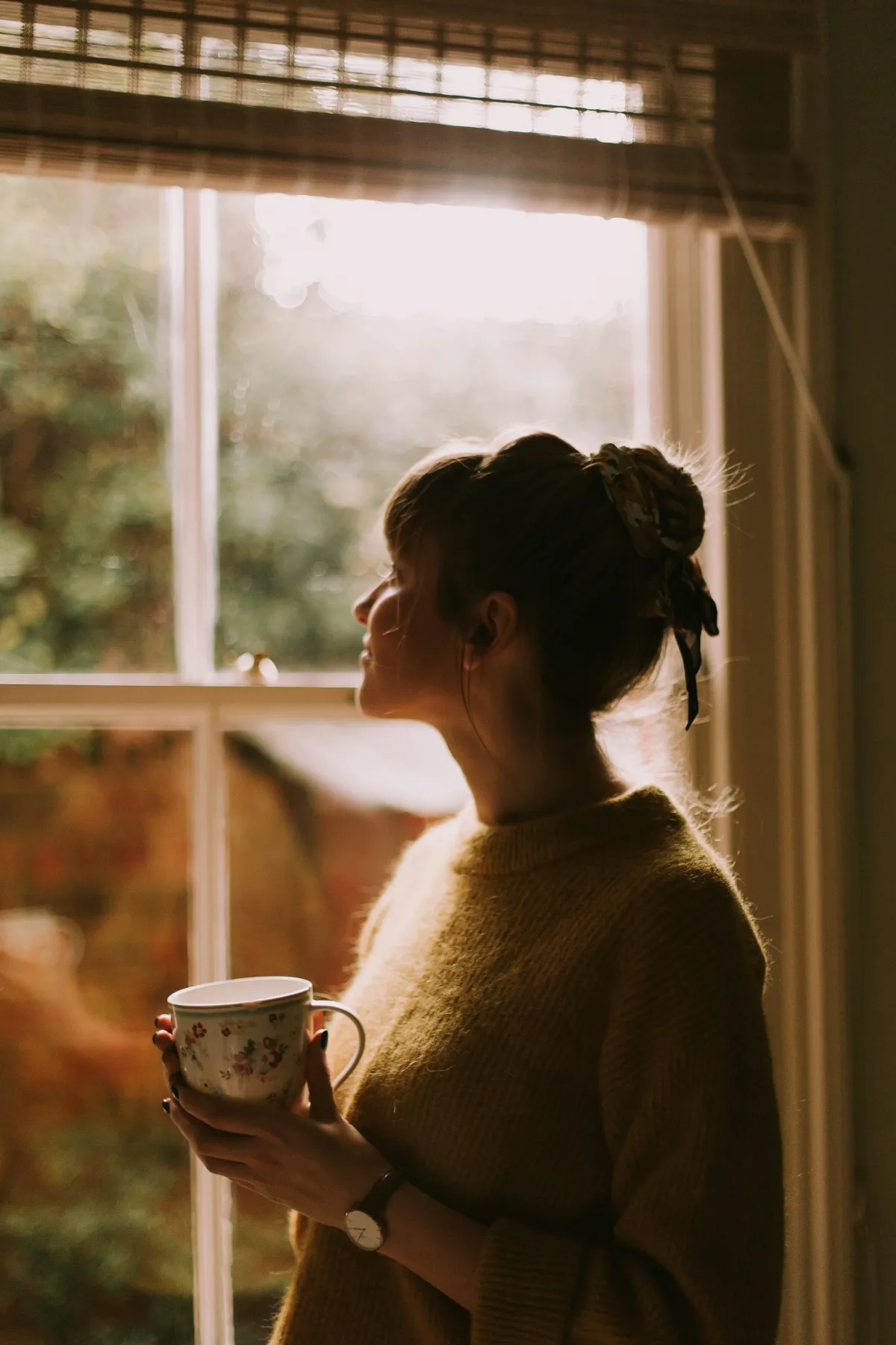 Reflective adult portrait representing self-connection and growth