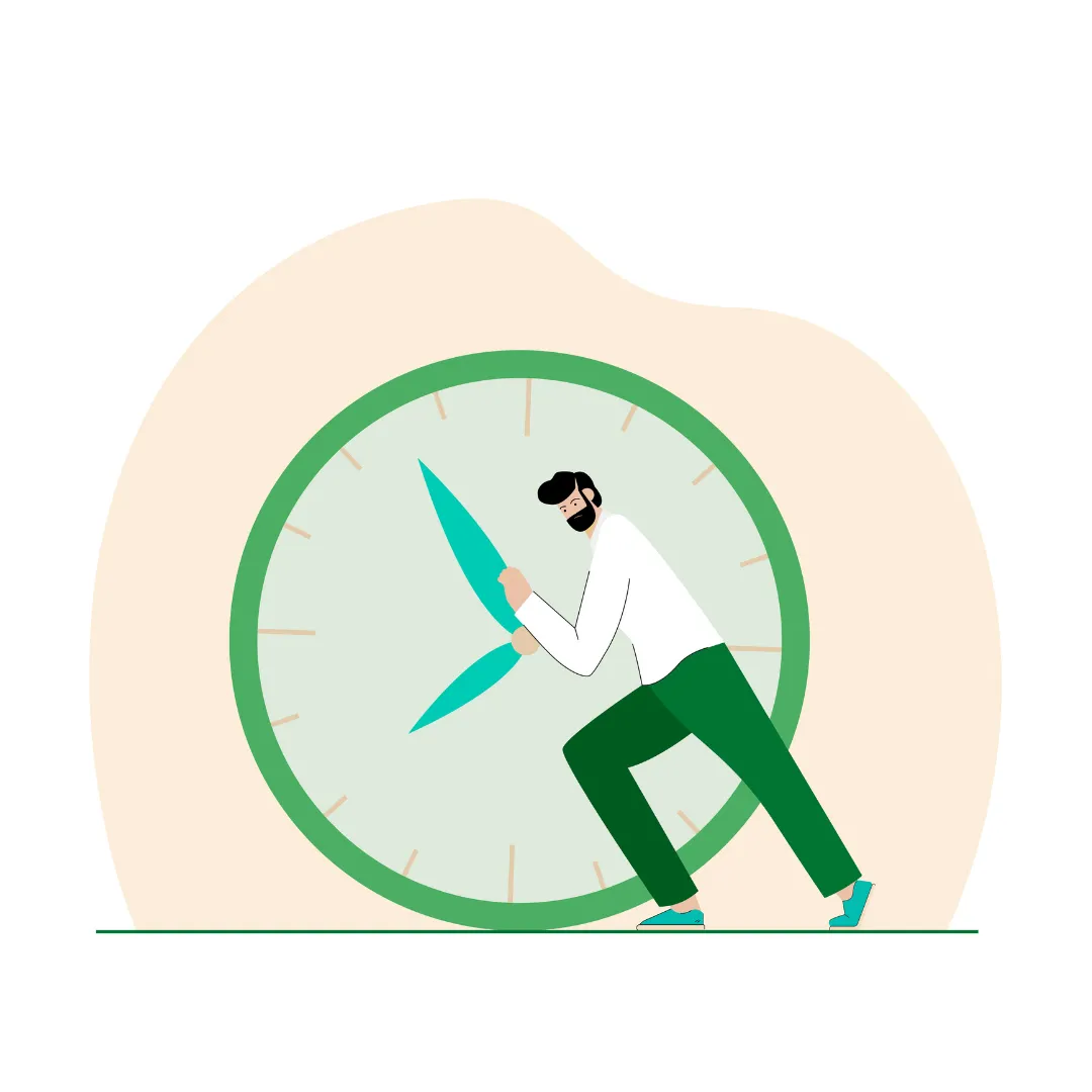 lady holding back the hands on a clock