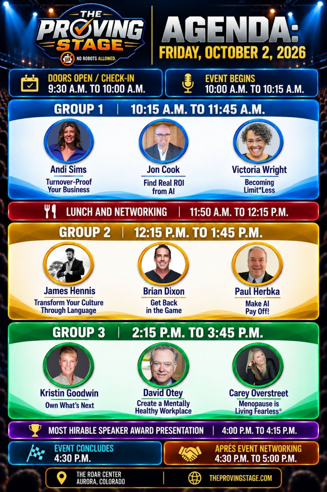 The Proving Stage Event Agenda