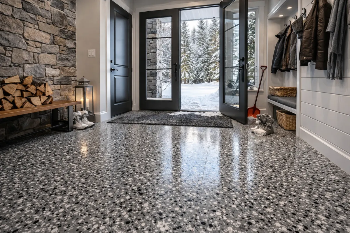 Illustration professionnelle de Plancher d’époxy pour garage à Québec