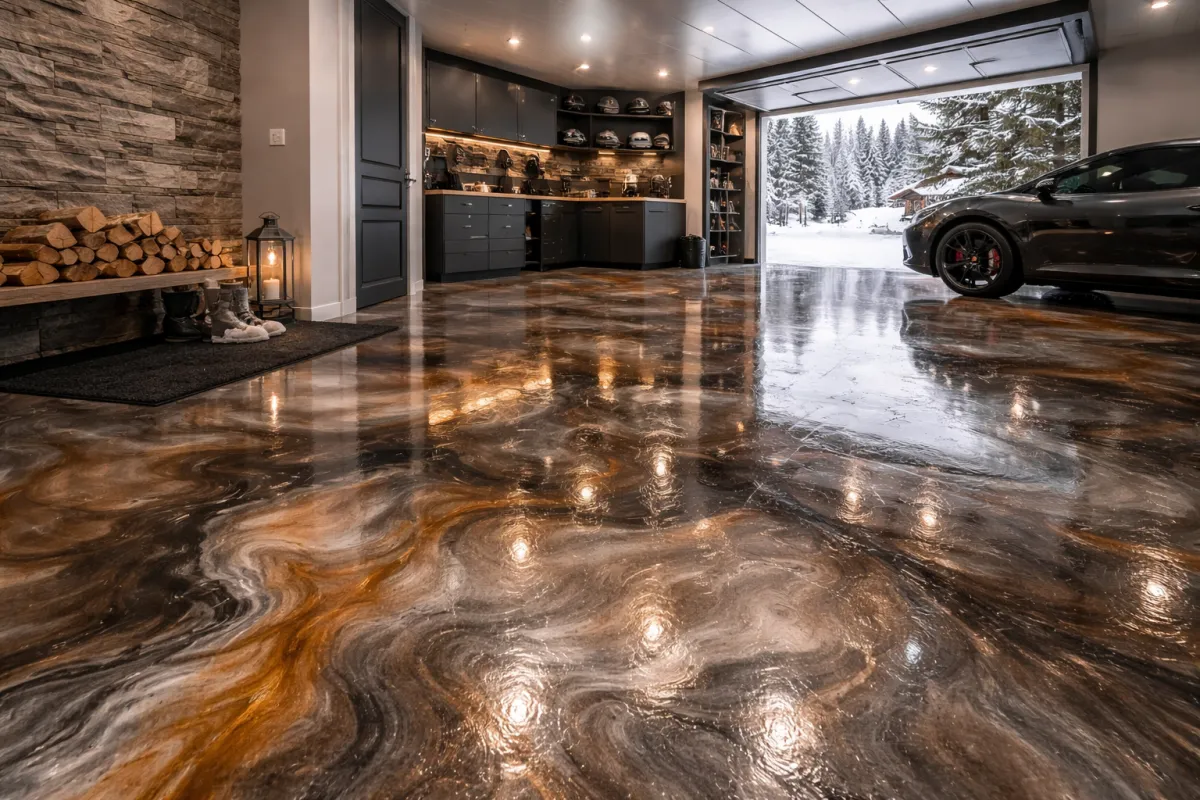 Illustration professionnelle de Plancher d’époxy pour garage à Québec