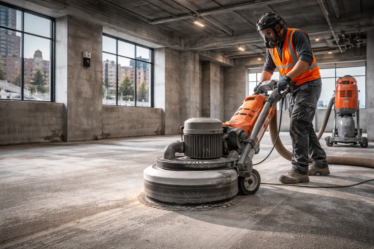 Illustration professionnelle de Plancher d’époxy pour garage à Québec