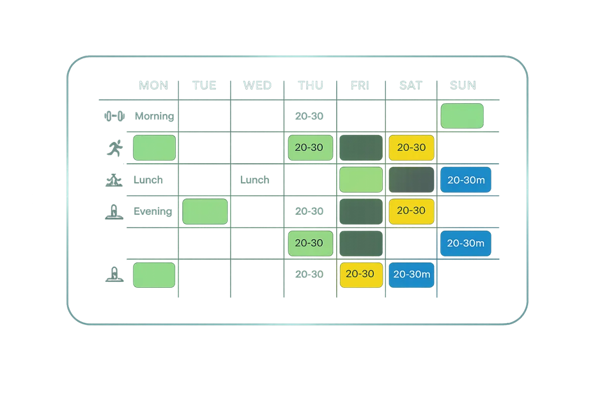 Simple weekly training layout graphic