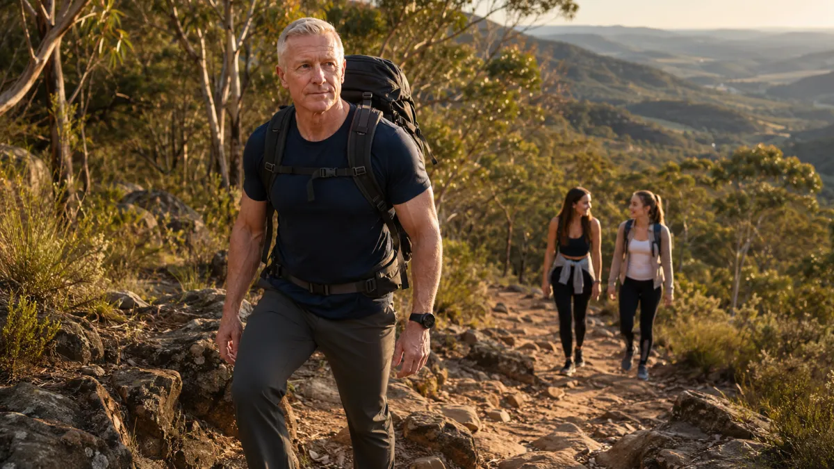Dad over 40 hiking with his daughters and staying active as part of The Fit Dad Letter