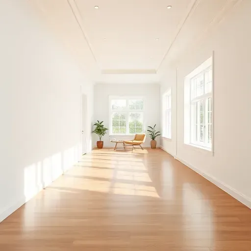 Spacious Arlington TX interior with smooth white drywall walls, neutral paint, polished hardwood floors, and modern decor